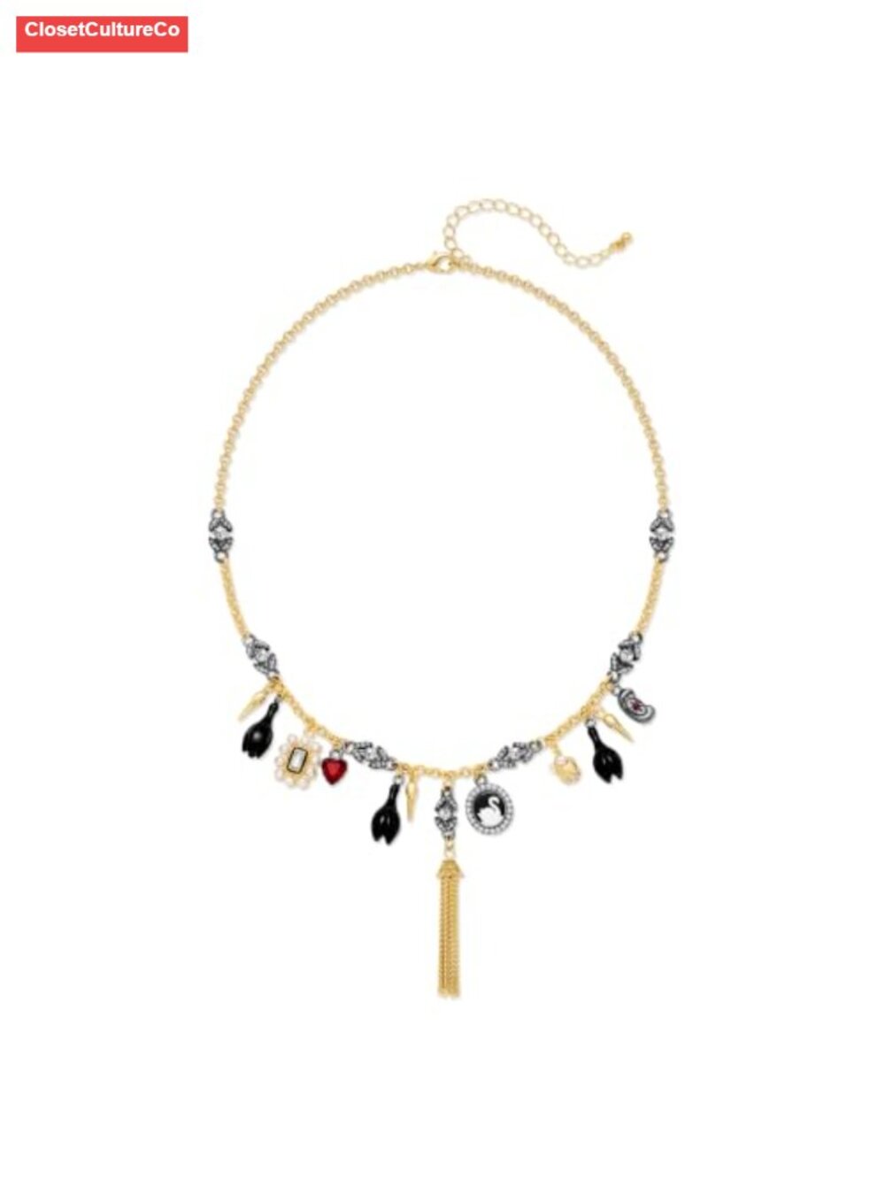 Gothic Charm Necklace Chain Tassel Pendant Halloween Costume Jewelry